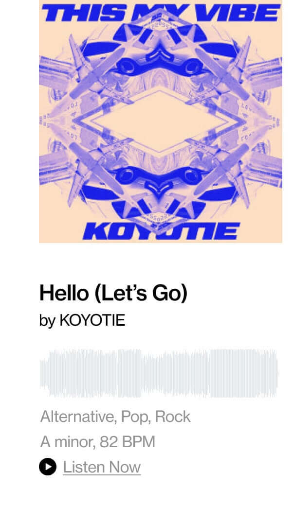 "Hello (Let's Go)" by KOYOTIE
