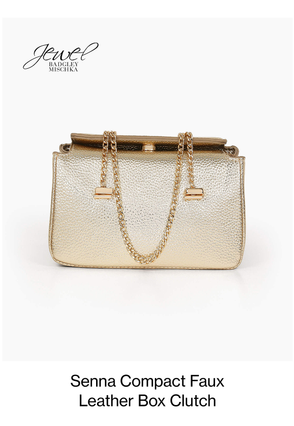 Senna Compact Faux Leather Box Clutch