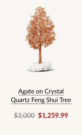 Agate on Crystal Quartz Feng Shui Tree