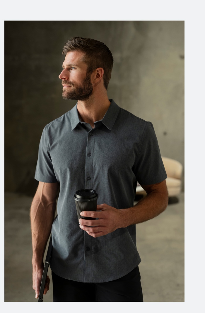 Crossover Button Up - Ocean Storm