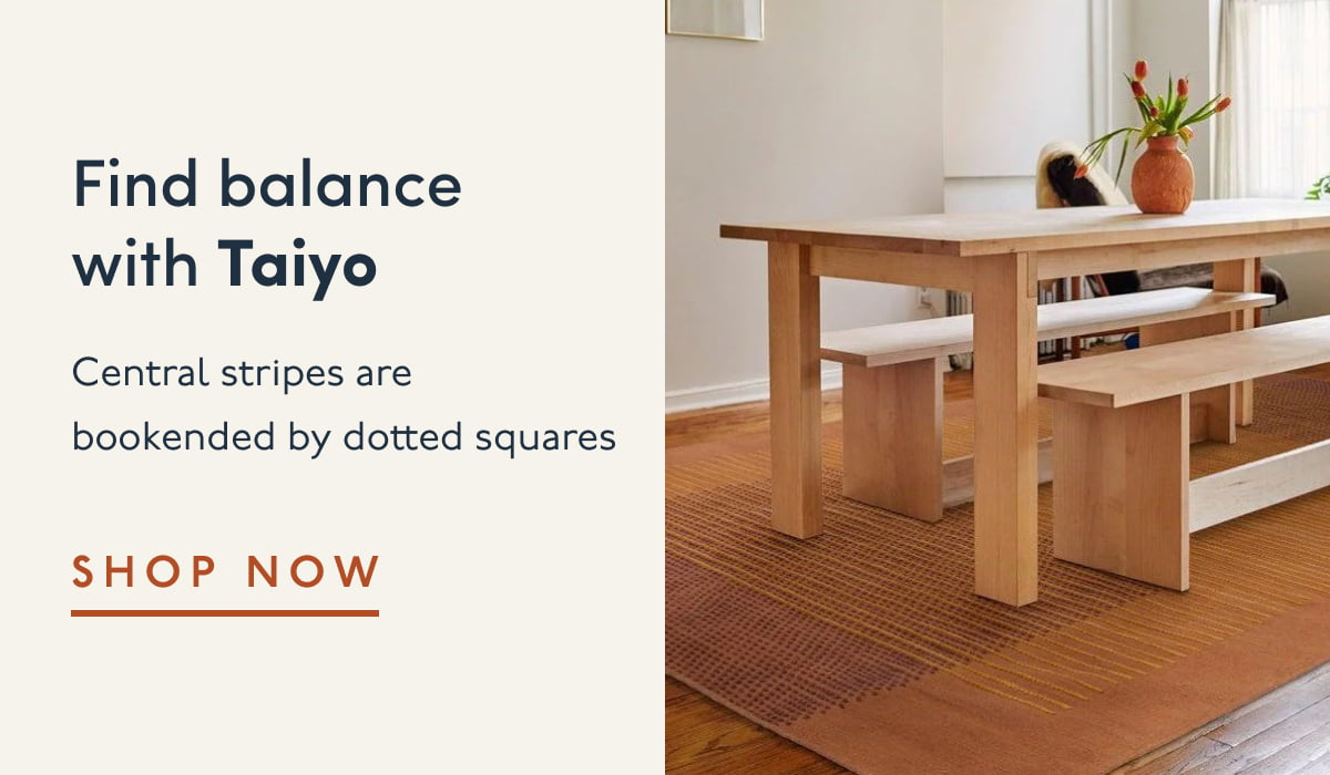 Find balance with Taiyo | Central stripes are bookended by dotted squares | SHOP NOW