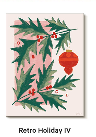 Retro Holiday IV Wall Art Print by Janelle Penner