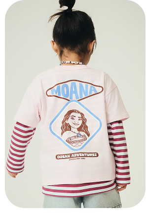 JOANE Ocean Adventures back print long sleeve pink striped top