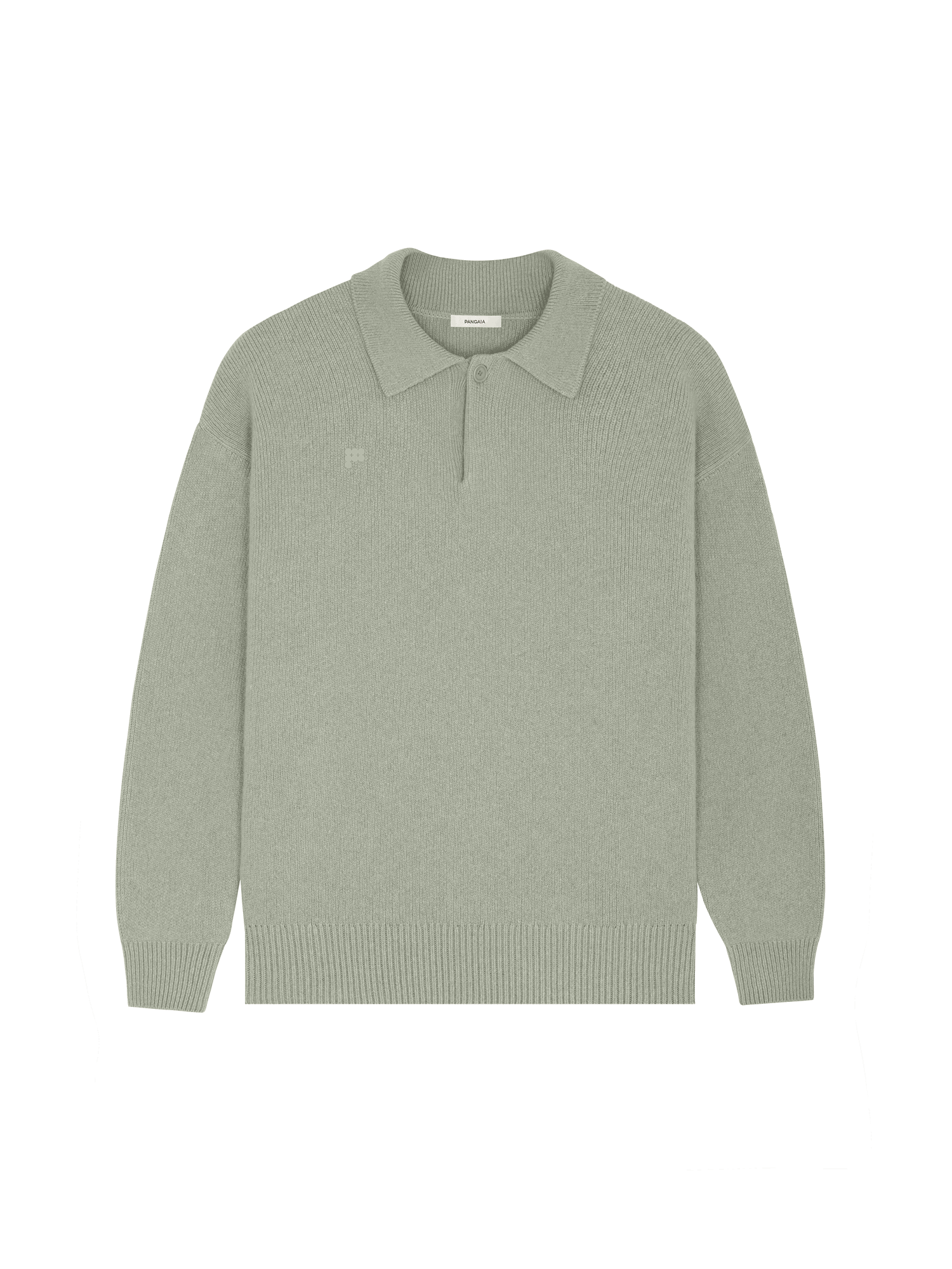 Womens Recycled Cashmere Polo Sweater - Moss Green