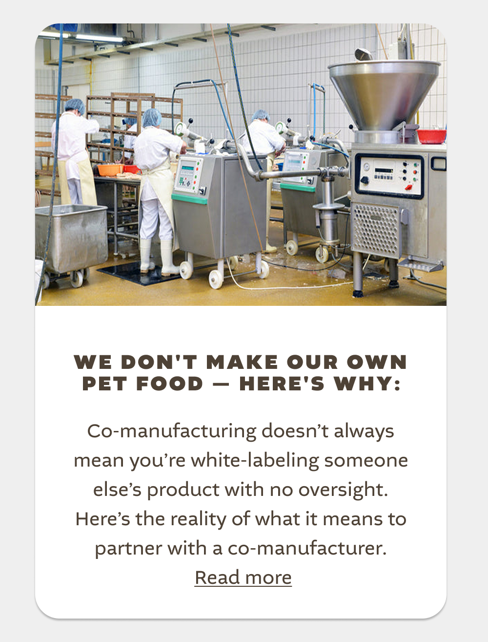 Co-manufacturing facility