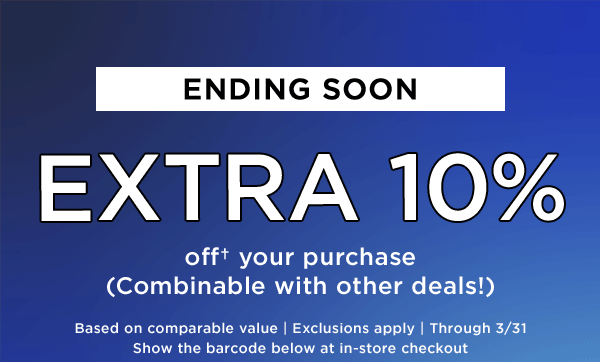 Ending Soon Extra 10%