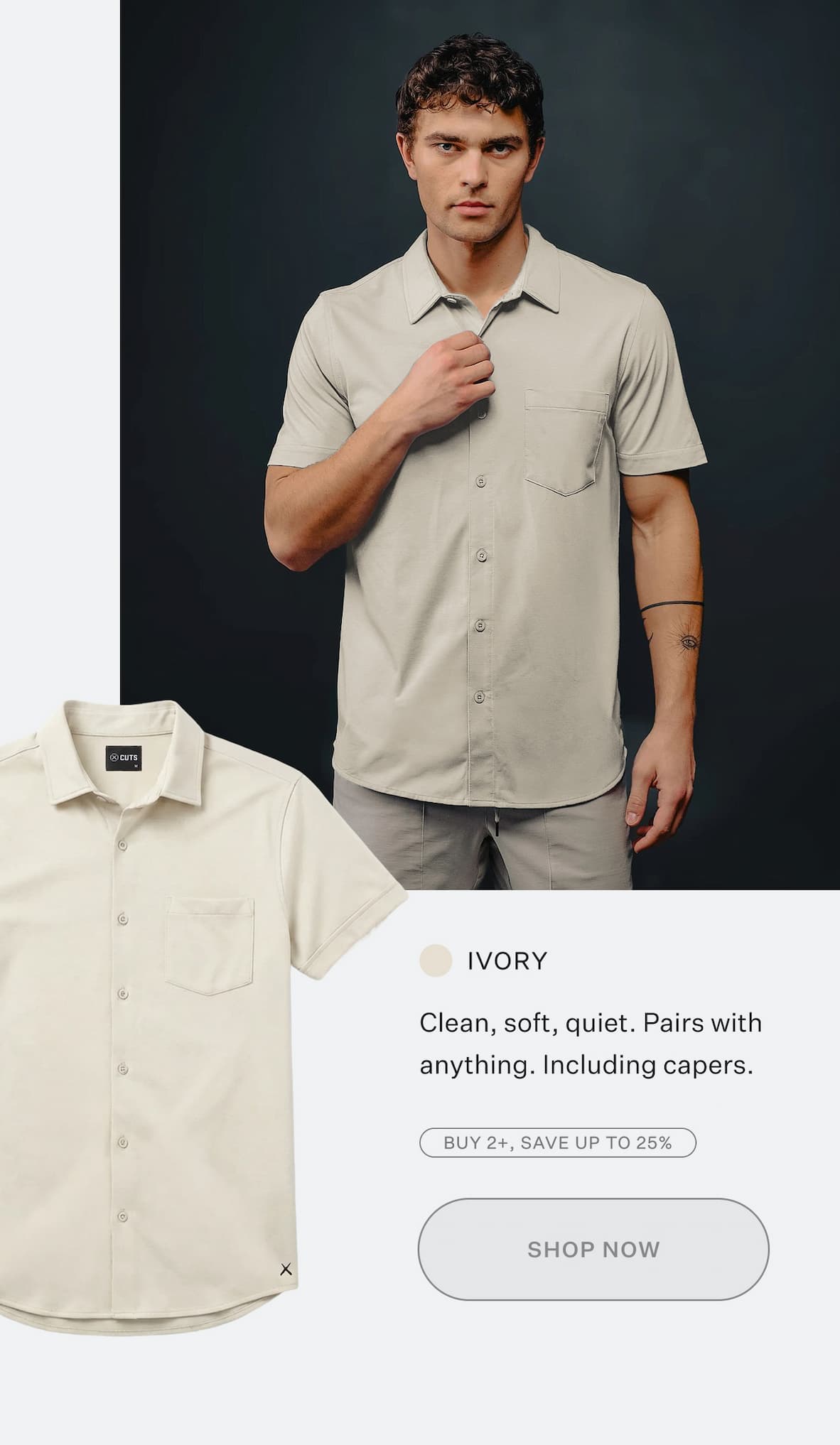 Shop AO Button Up - Ivory