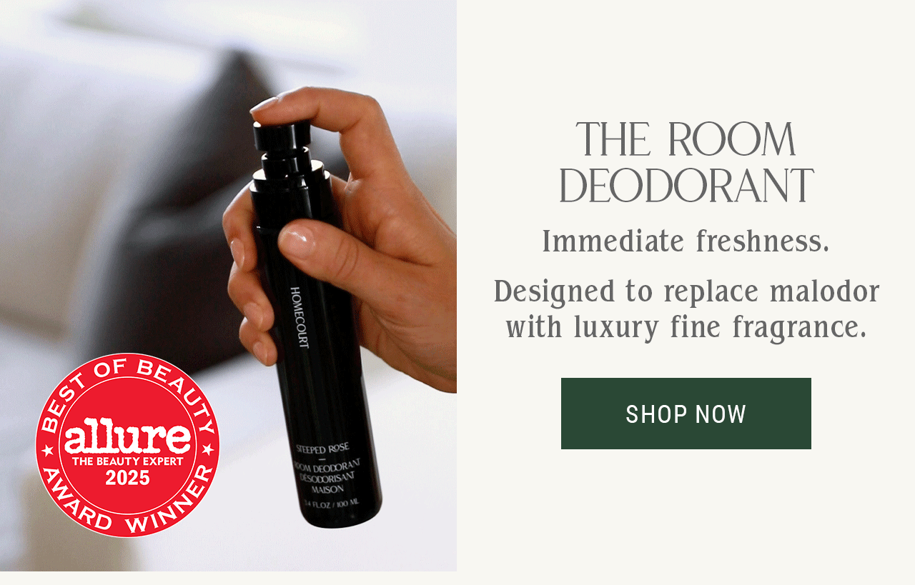 THE ROOM DEODORANT — Immediate freshness. Designed to replace malordor with luxury fine fragrance.