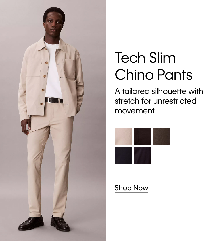 Tech Slim Chino Pants | A tailored silhouette with stretch for unrestricted movement. | Shop Now