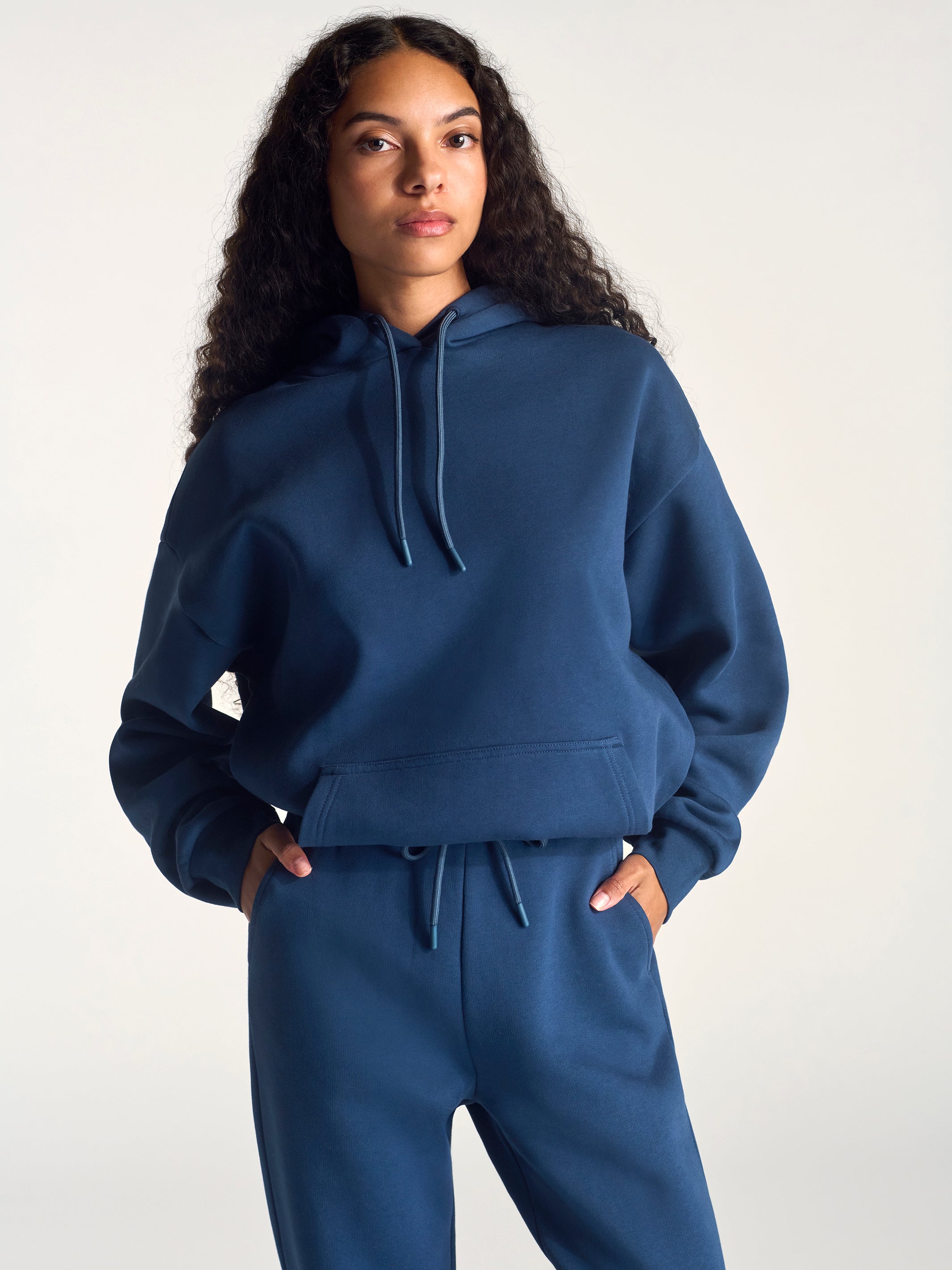 Image of Women's Montrose Hooded Sweatshirt In Dark Denim