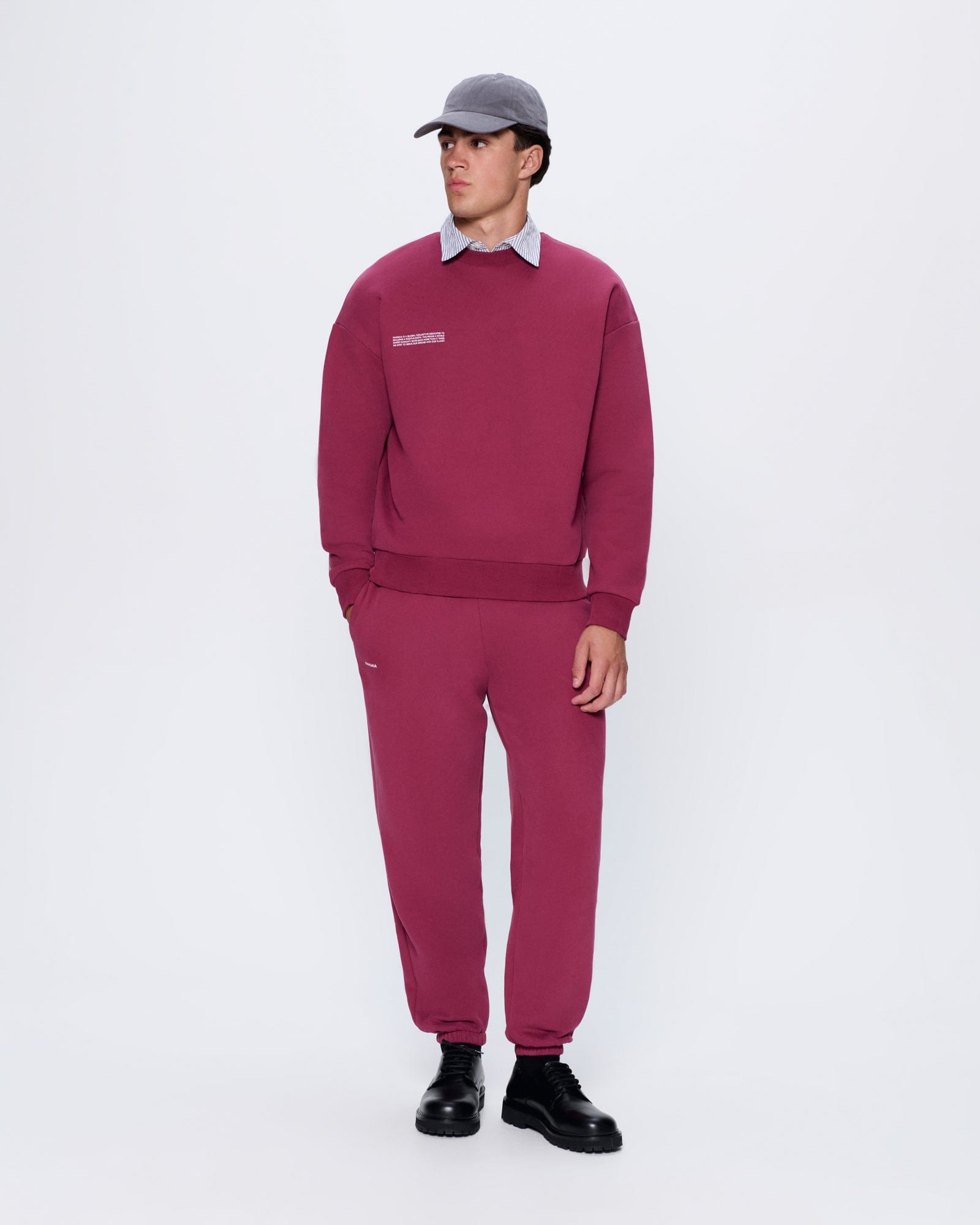 Image of Mens 365 Midweight Sweatshirt—Milkyway Maroon