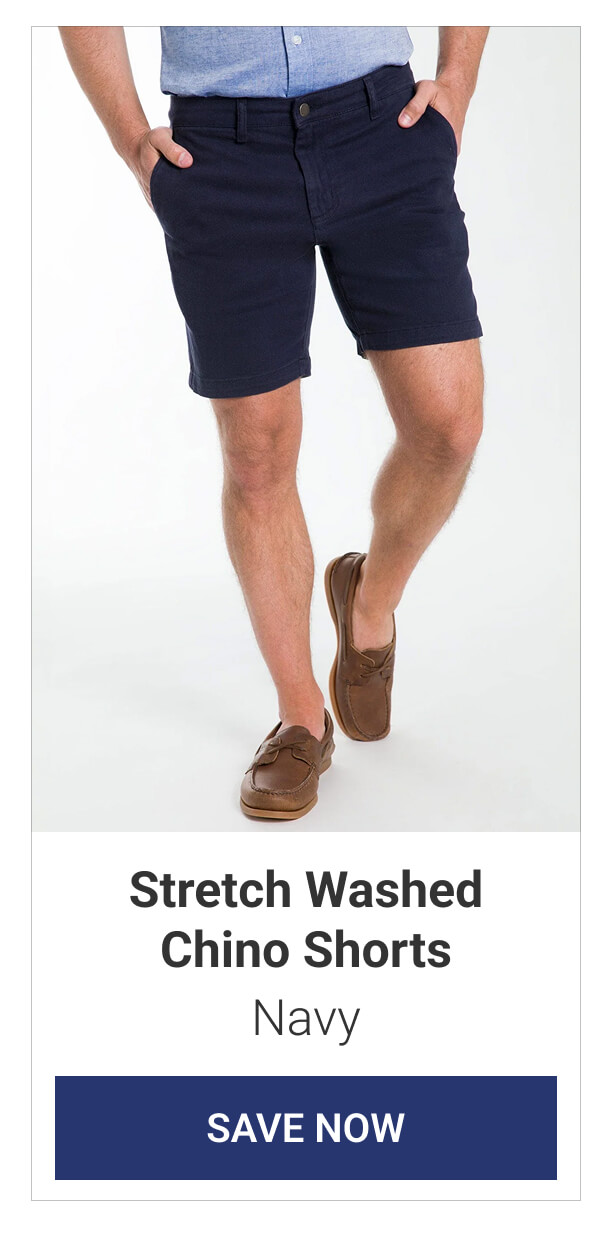 Navy Stretch Washed Chino Shorts