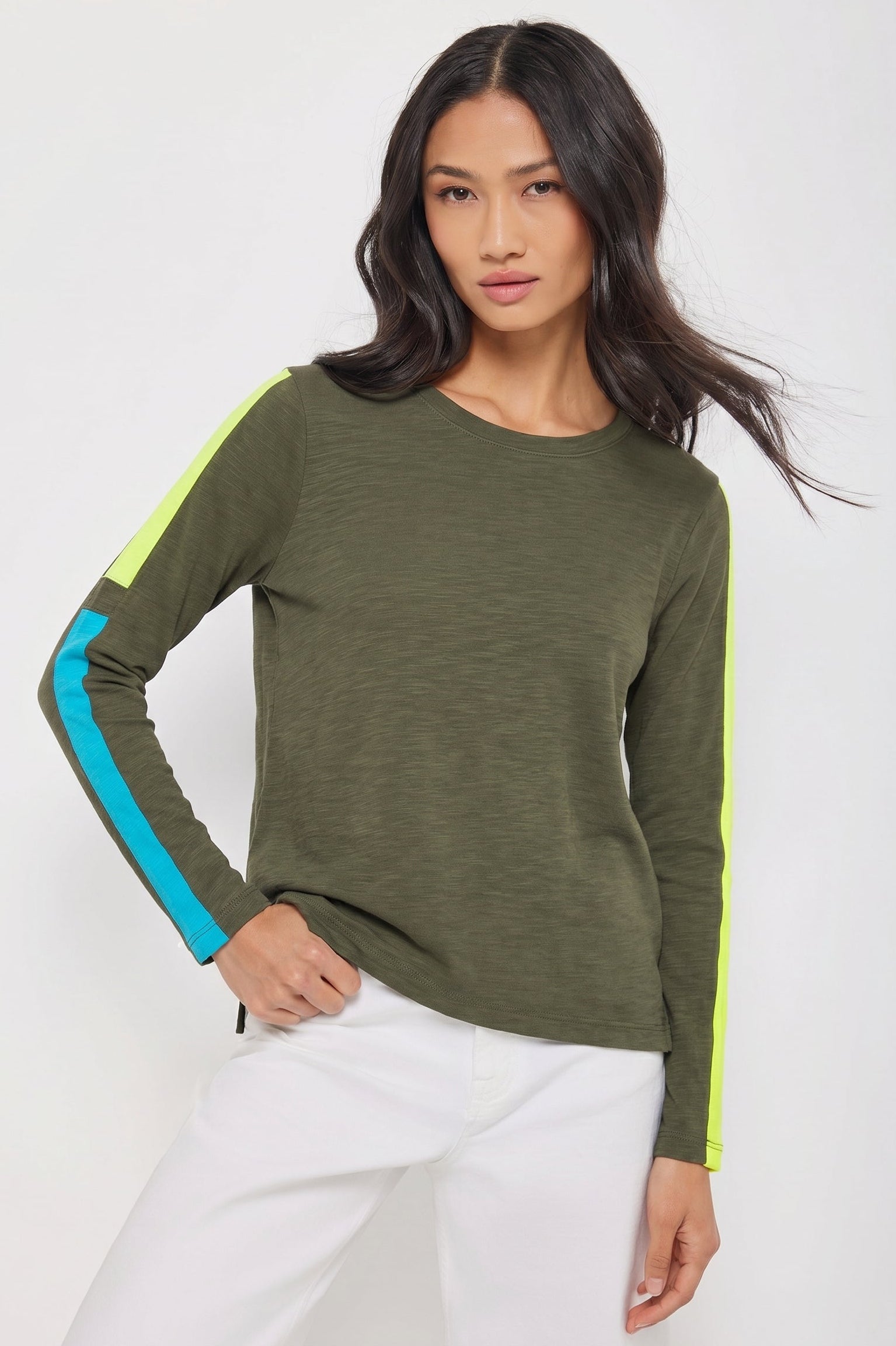 Image of MESH ON COTTON T-SHIRT