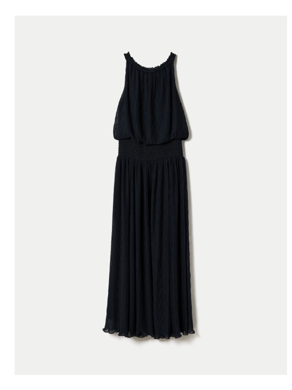 Plisse Viscose Smocked Dress
