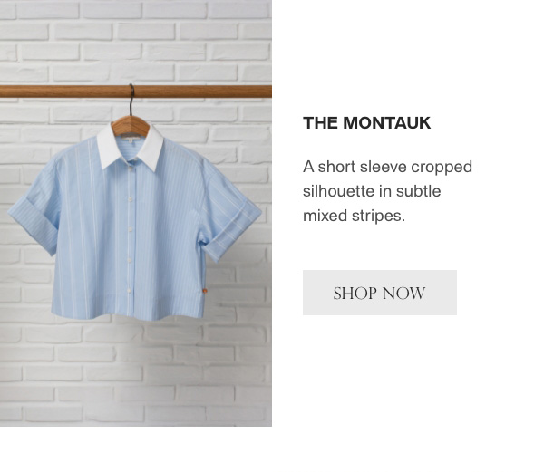 THE MONTAUK - A short sleeve cropped silhouette in subtle mixed stripes. - [SHOP NOW]