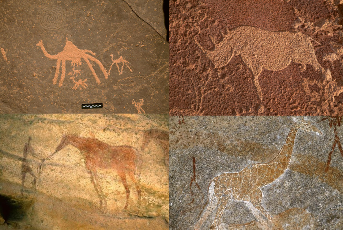 Collection of photographs showing rock art.