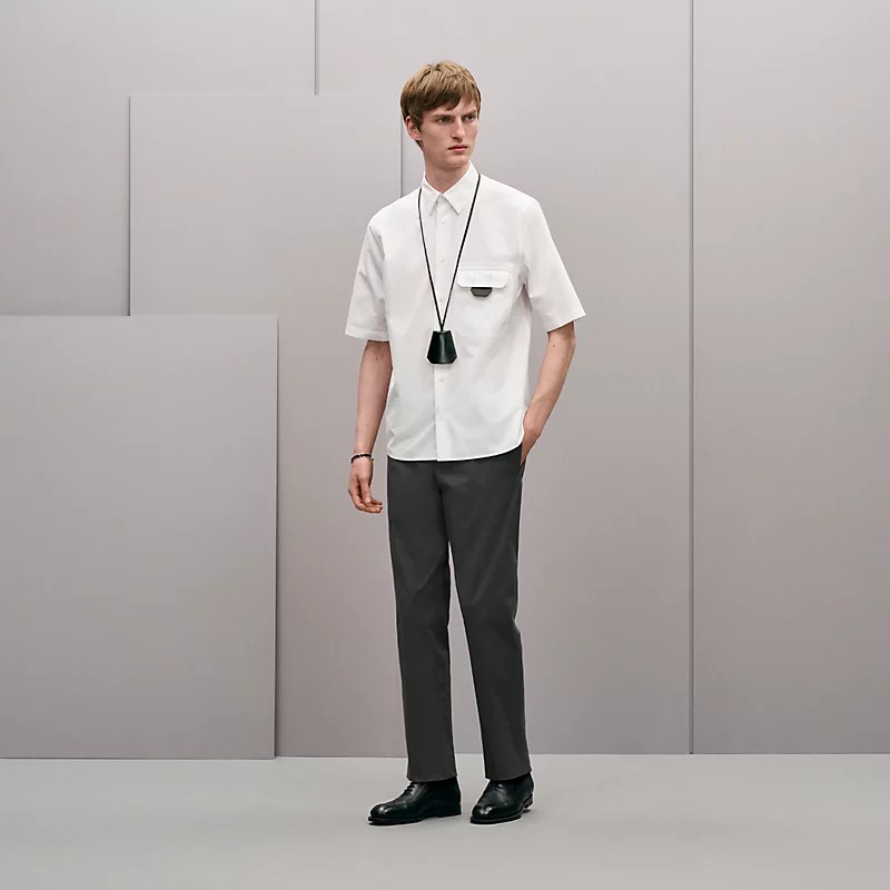 Image of the Shirt with leather detail