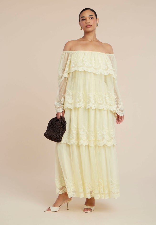 Tiered Lace Maxi Dress