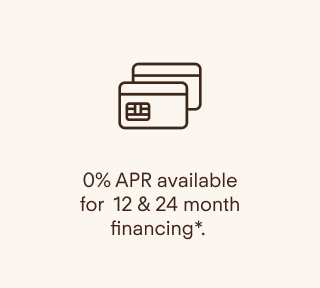0% APR available for&nbsp; 12 & 24 month financing*.&nbsp;