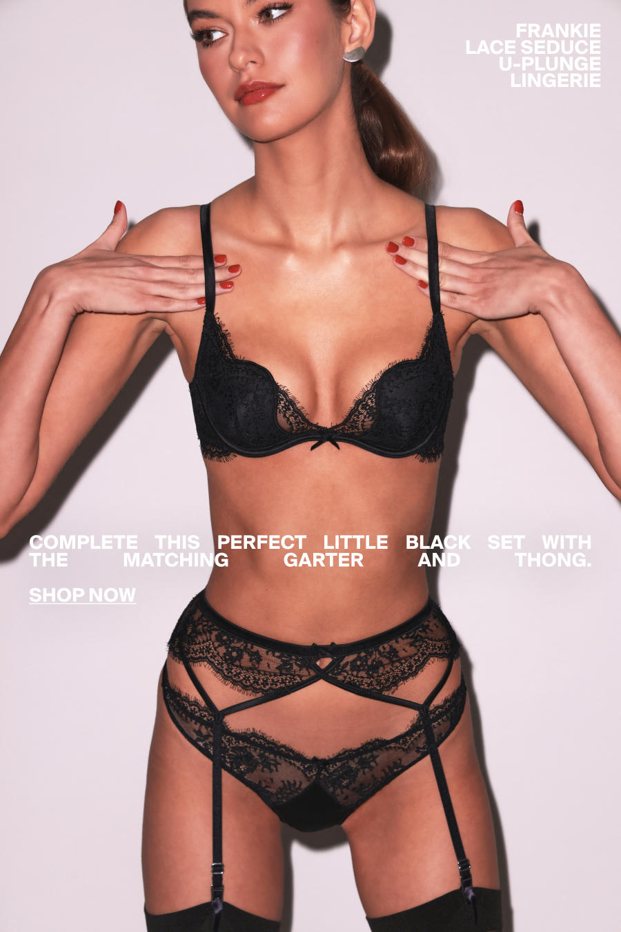 Pair With Frankie Lace Garter & Thong