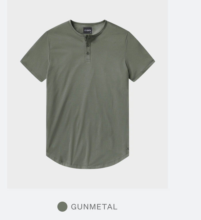 AO Henley Curve-Hem in Gunmetal
