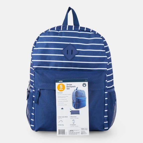 5 piece stripe backpack set $15.