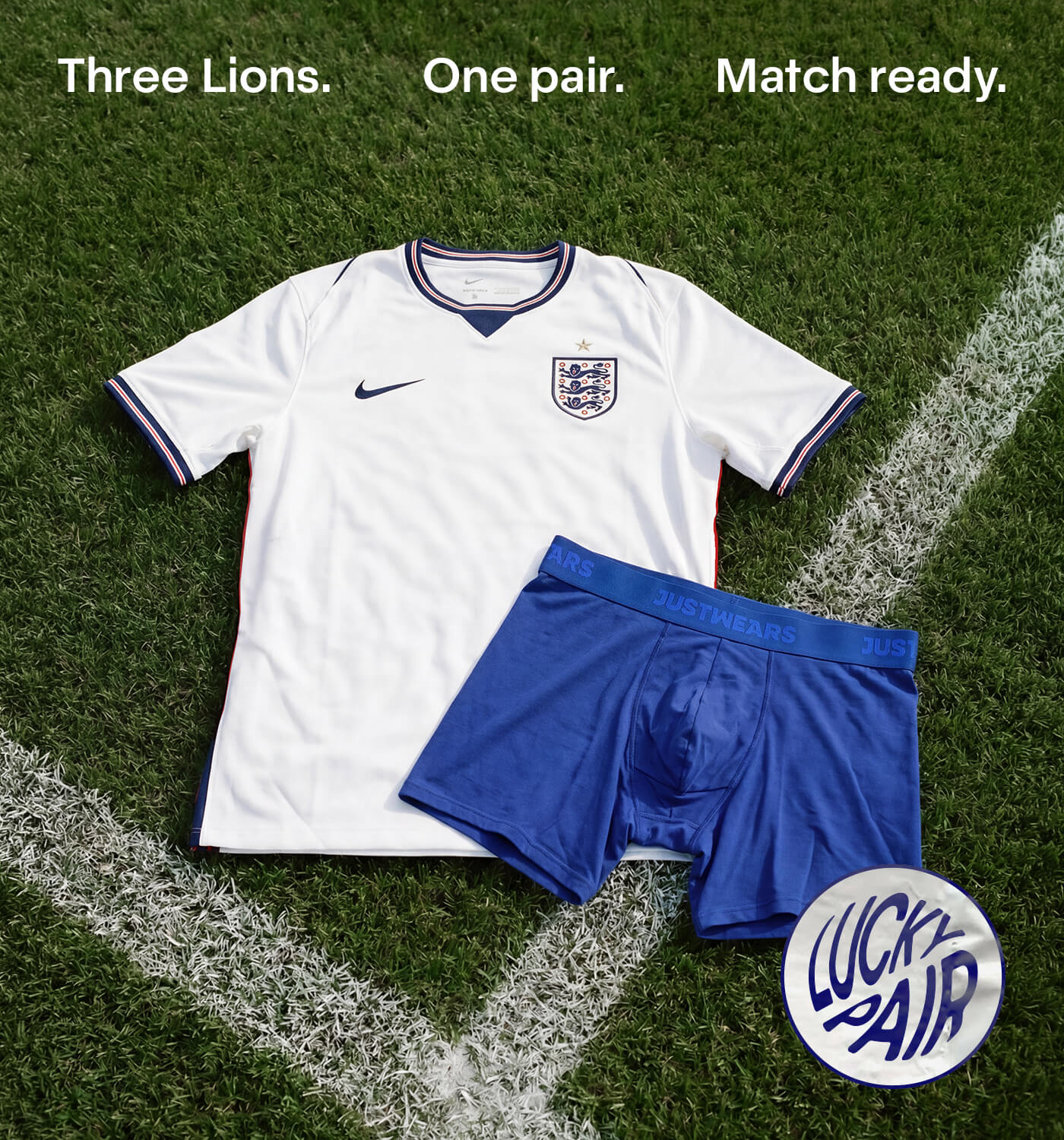 Three Lions. One pair. Match ready.