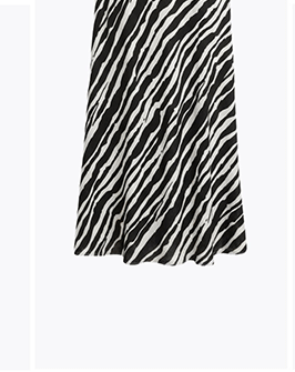 Zebra Lurex Stripe Braided Strap Ruffle Maxi Dress