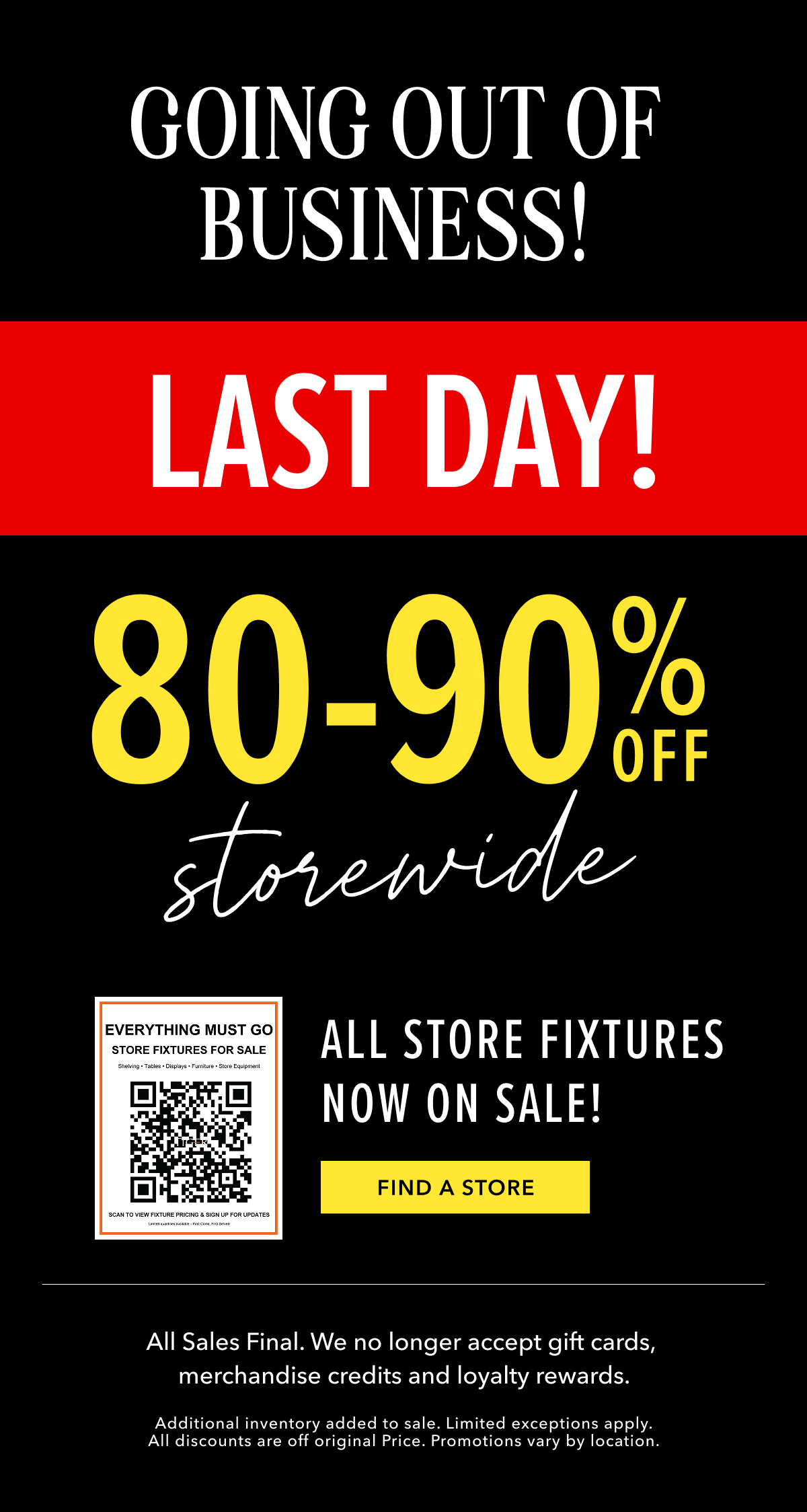 Store Closing Sale