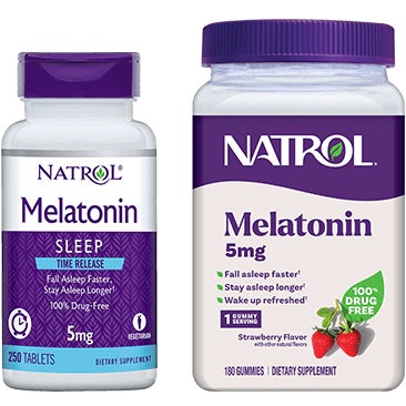 Natrol Melatonin Time Release Tablets or Gummies