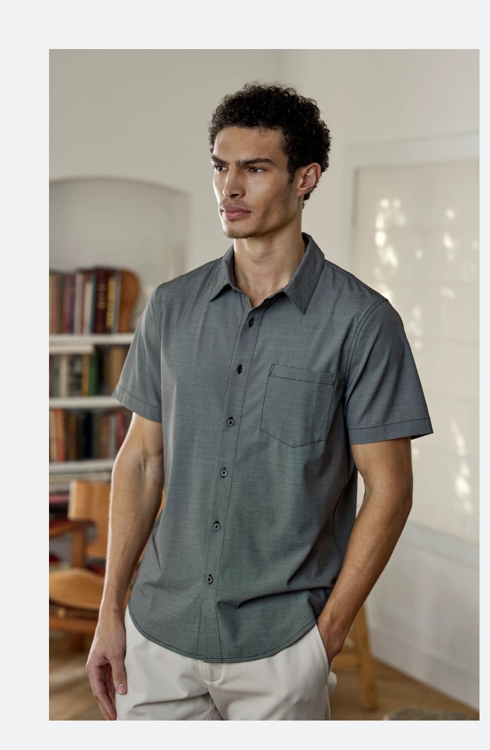 SoHo Button Up - Heather Black