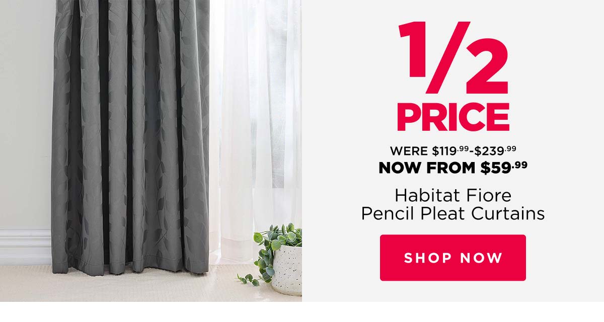 Habitat Fiore Pencil Pleat Curtains