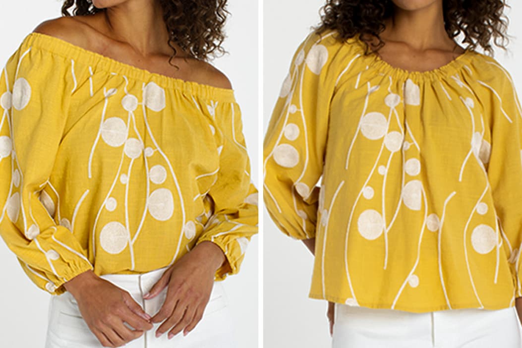 Off the shoulder for a more refined feel. On&nbsp;when you want something more relaxed.  Same top. Second look. Easy to style. Easier to wear.