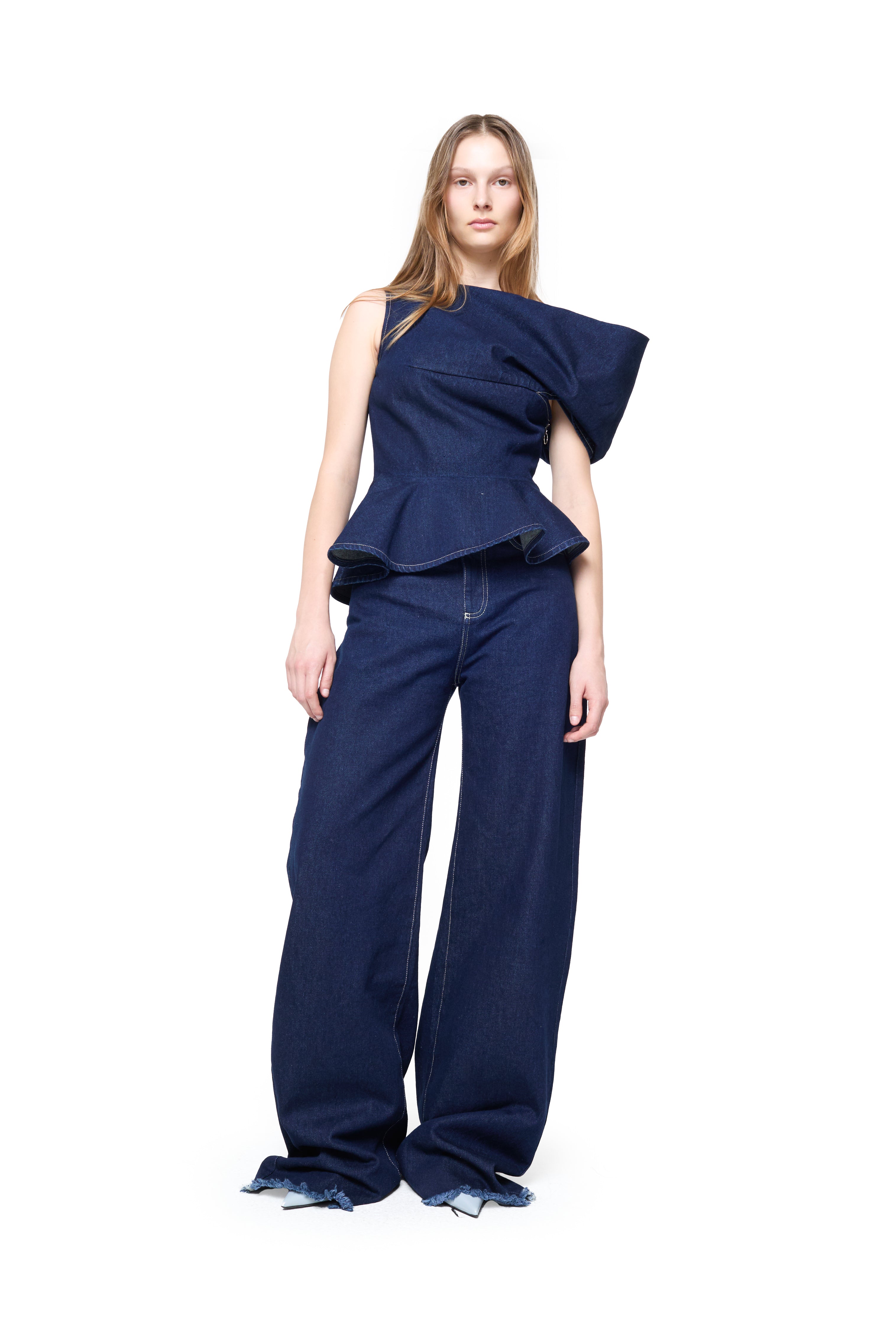 INDIGO DENIM BOYFRIEND TROUSERS