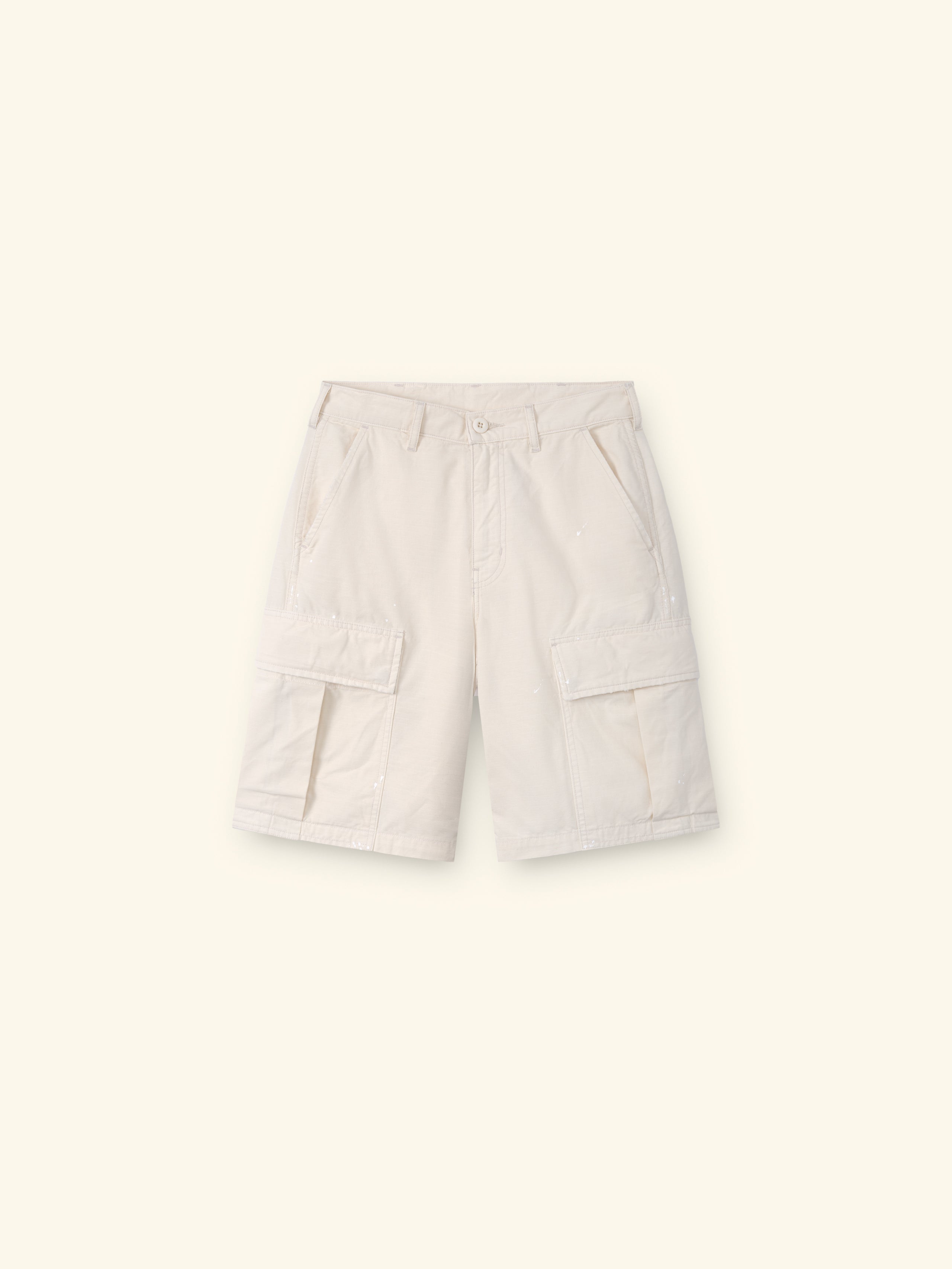 Image of Wide Leg Cargo Shorts (Natural)