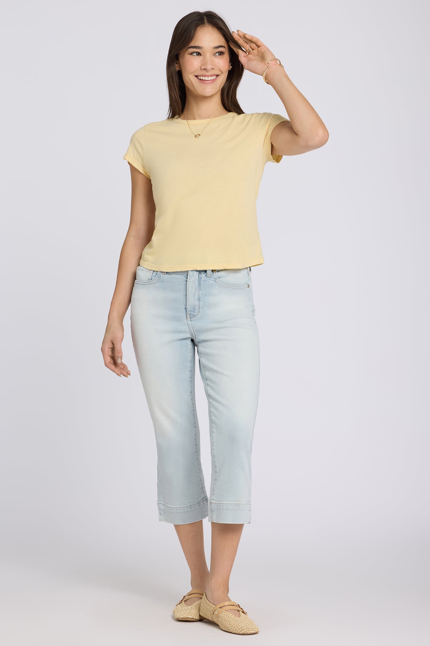 Image of Marilyn Straight Crop Jeans - Desert Shoreline