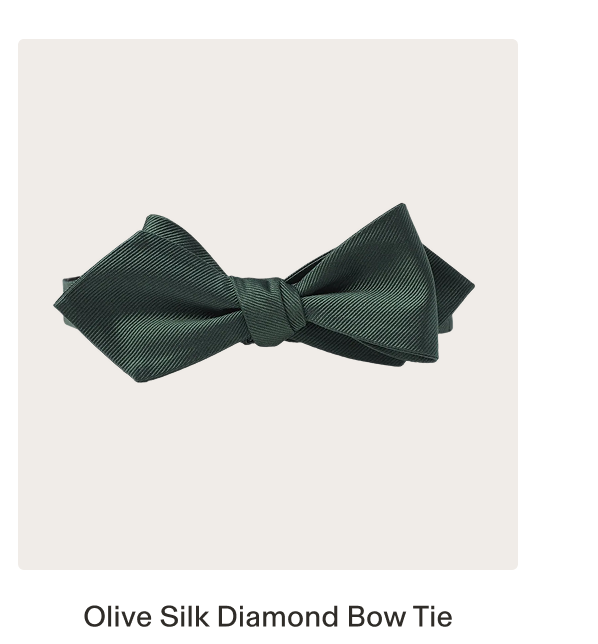 olive silk diamond bow tie