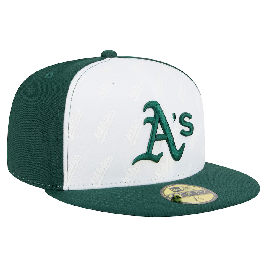 Image of New Era Athletics Repeat 59FIFTY Fitted Hat-White/Green
