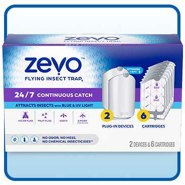 Zevo Flying Insect Trap Starter Kit, 2 Devices + 6 Refills
