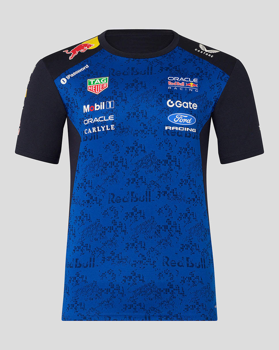 Image of Oracle Red Bull Racing Mens Teamline Set Up T-Shirt - Night Sky / Surf The Web