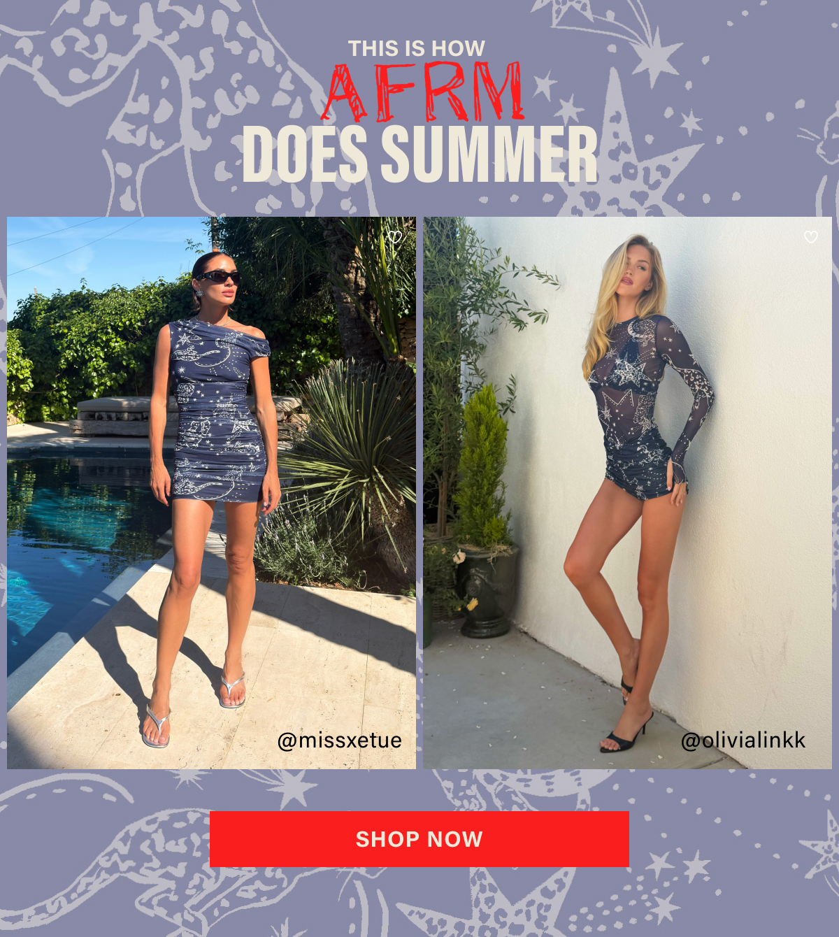 THIS IS HOW AFRM DOES SUMMER: CHASKA DRESS, KAYLEE TOP,  KARINA HOT SHORT. SHOP NOW