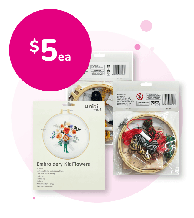 Uniti Embroidery Kits $5ea