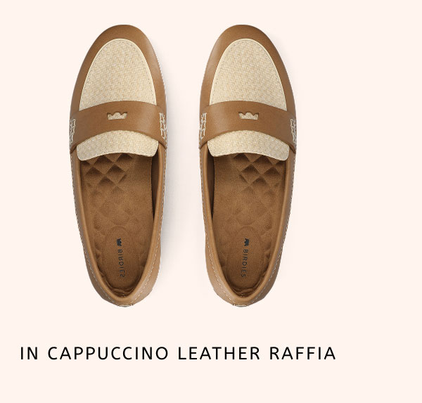 The Vesper in Cappucino Leather Raffia