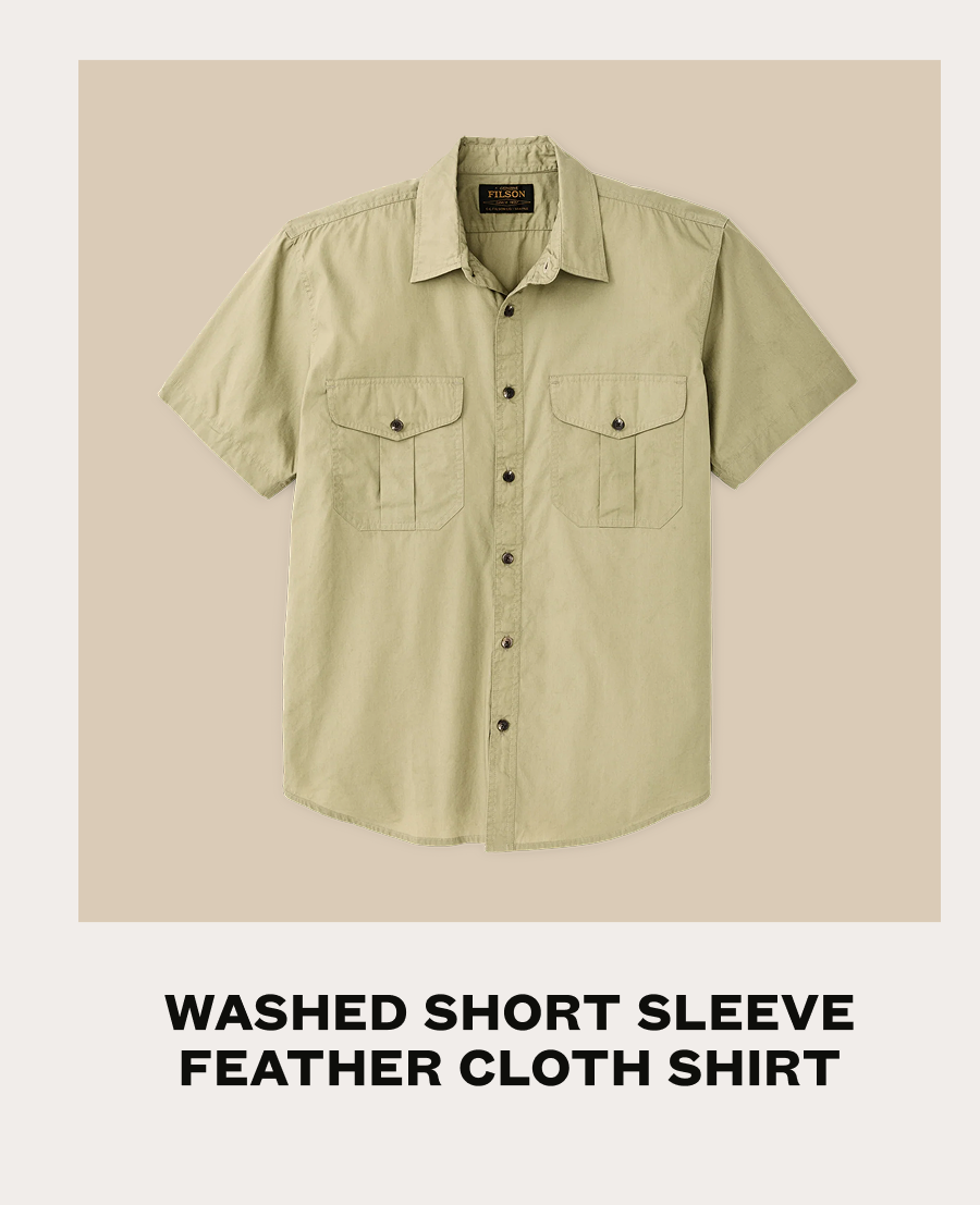 Washed Short Sleeve Feather Cloth Shirt