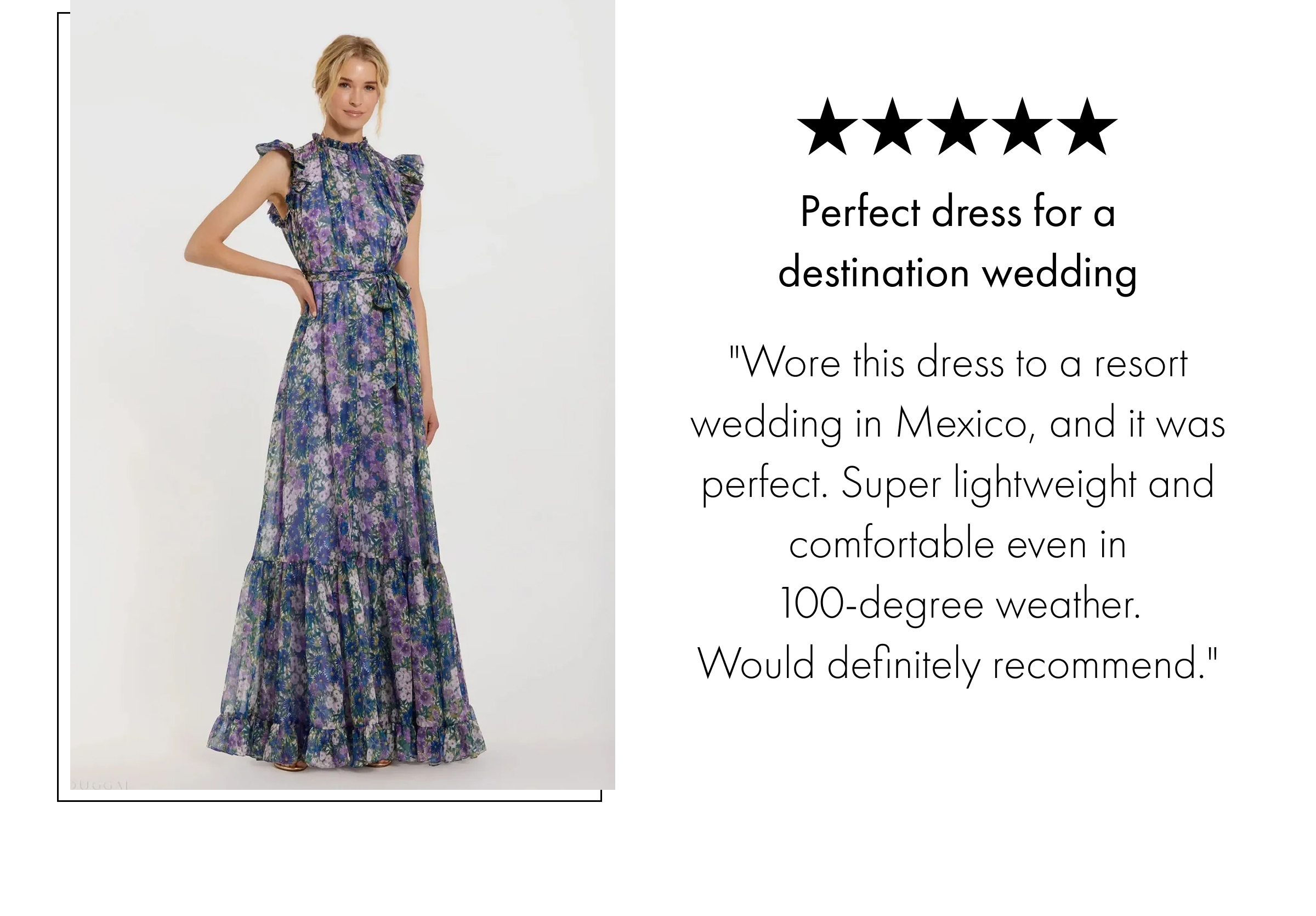 Perfect dress for a destination wedding | "Wore this dress to a resort wedding in Mexico, and it was perfect. Super lightweight and comfortable even in 100-degree weather. Would definitely recommend."