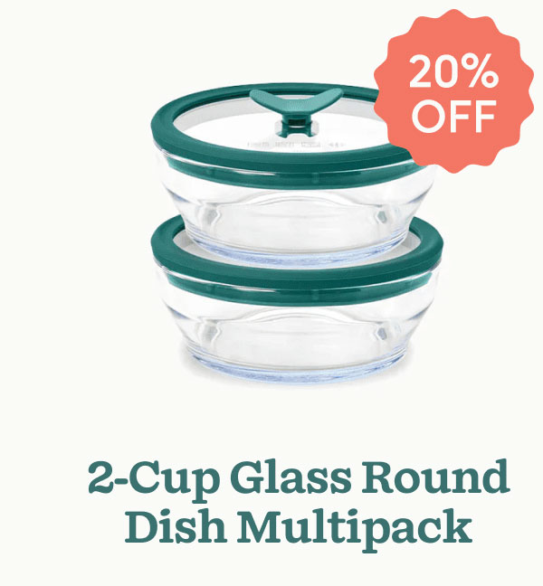 2-Cup Glass Round Dish Multipack
