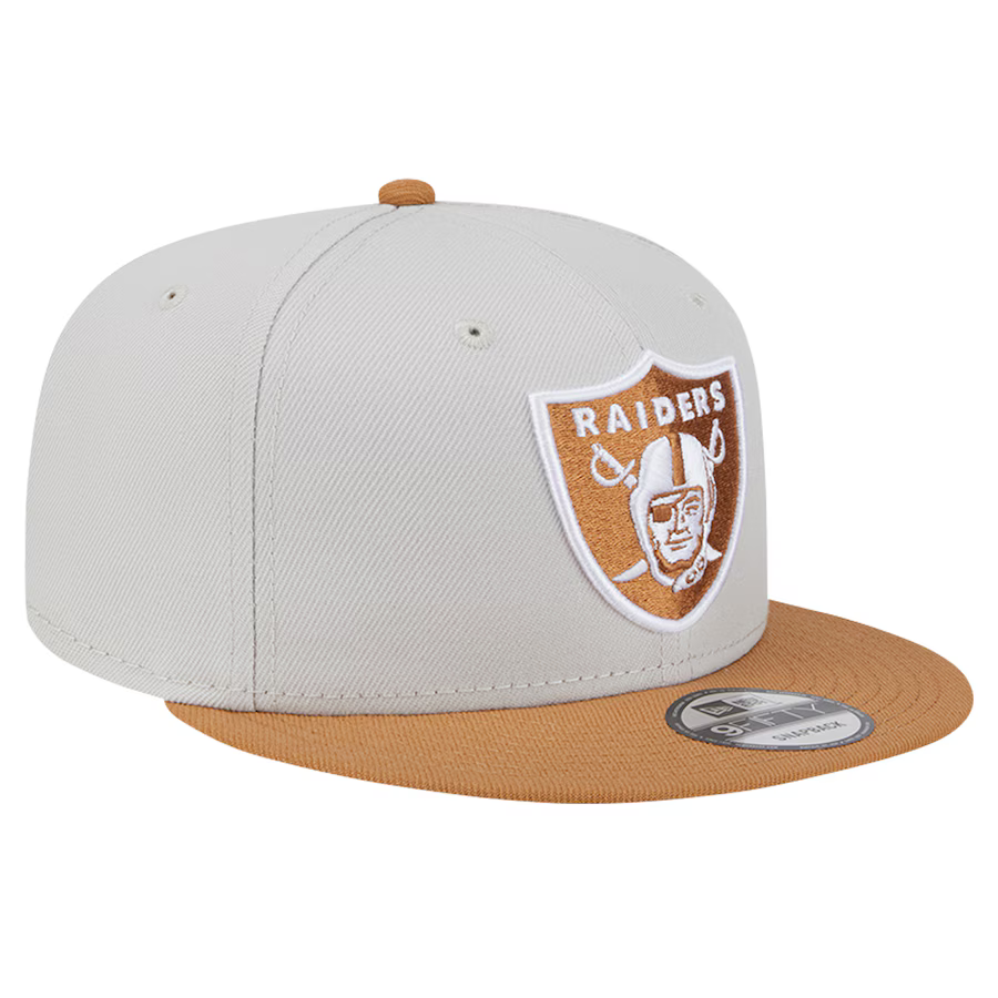 Image of New Era Las Vegas Raiders 2-Tone Color Pack 9FIFTY Snapback Hat-Stone/Brown
