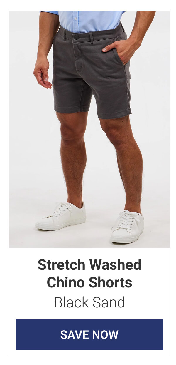 Black Sand Stretch Washed Chino Shorts