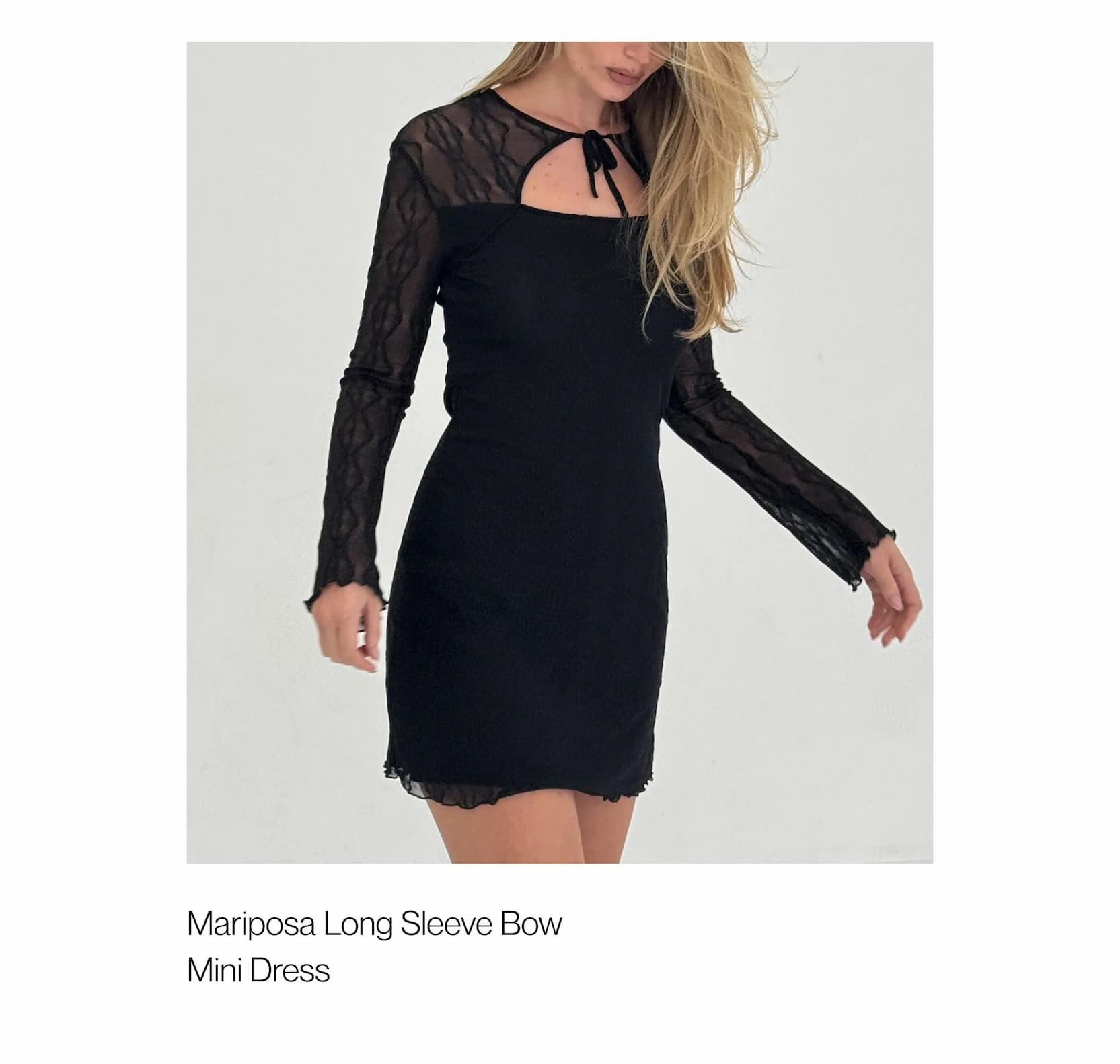Mariposa Long Sleeve Bow Mini Dress 