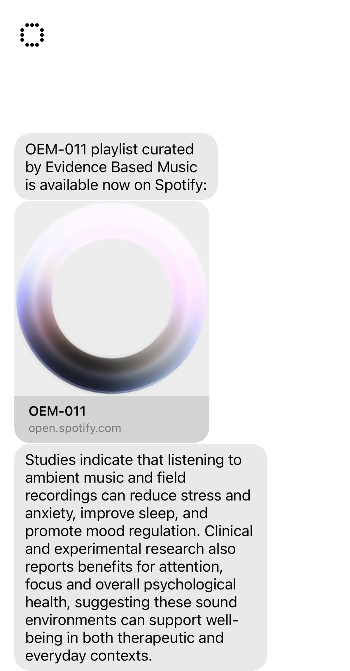 OEM-011 Playlist Curated by Evidence Based Music